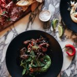 Gourmet Meals - Top View of Plates with Meals